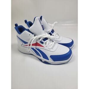 REEBOK More Buckets Kids Basketball Shoes, White Blue Red, Size 7